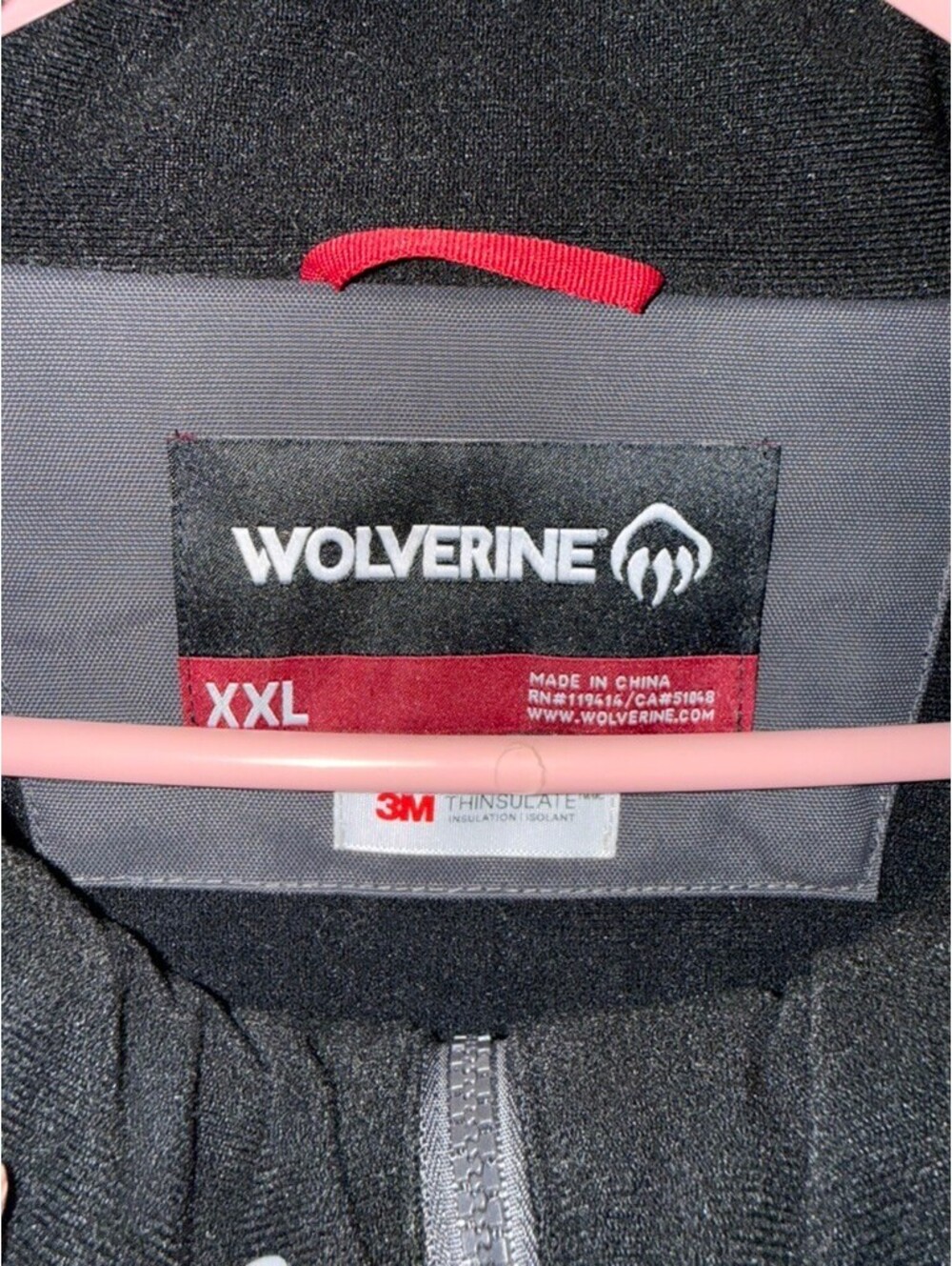 Wolverine Mens XXL Black 3M Thinsulate Insulated Work Jacket Full Zip Nylon - Picture 3 of 6